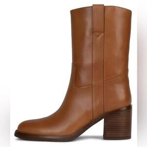 Jeffrey Campbell Tan high rise ankle boots.